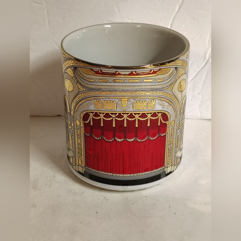 World Wide Line Sample Performing Arts Theater Coffee Mug Red Curtains 4"